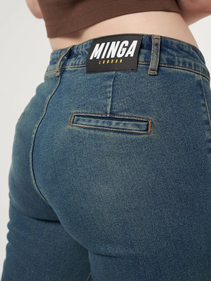 Women Minga London Bottoms Jade Overdye Front Pocket Flare Jeans