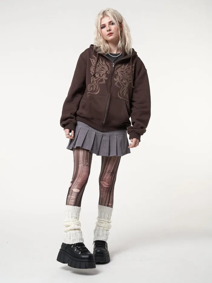 Women Minga London Jackets and Cardigans Fairy Wings Zip Up Hoodie