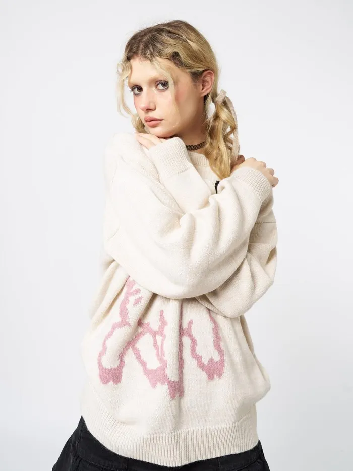 Women Minga London Knitwear Spoiled Sheep Graphic Knitted Sweater