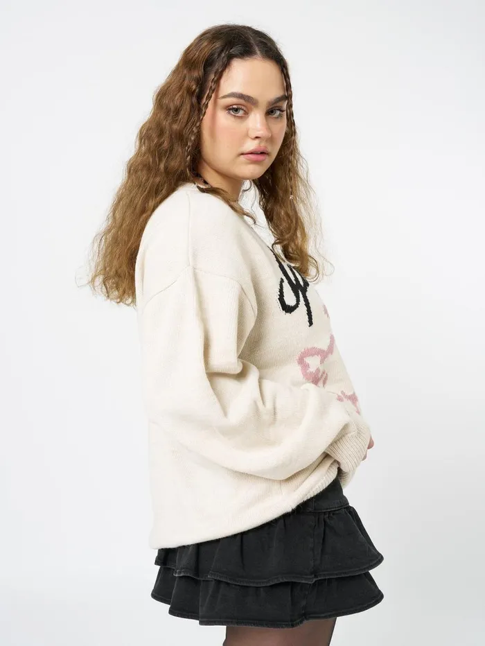 Women Minga London Knitwear Spoiled Sheep Graphic Knitted Sweater