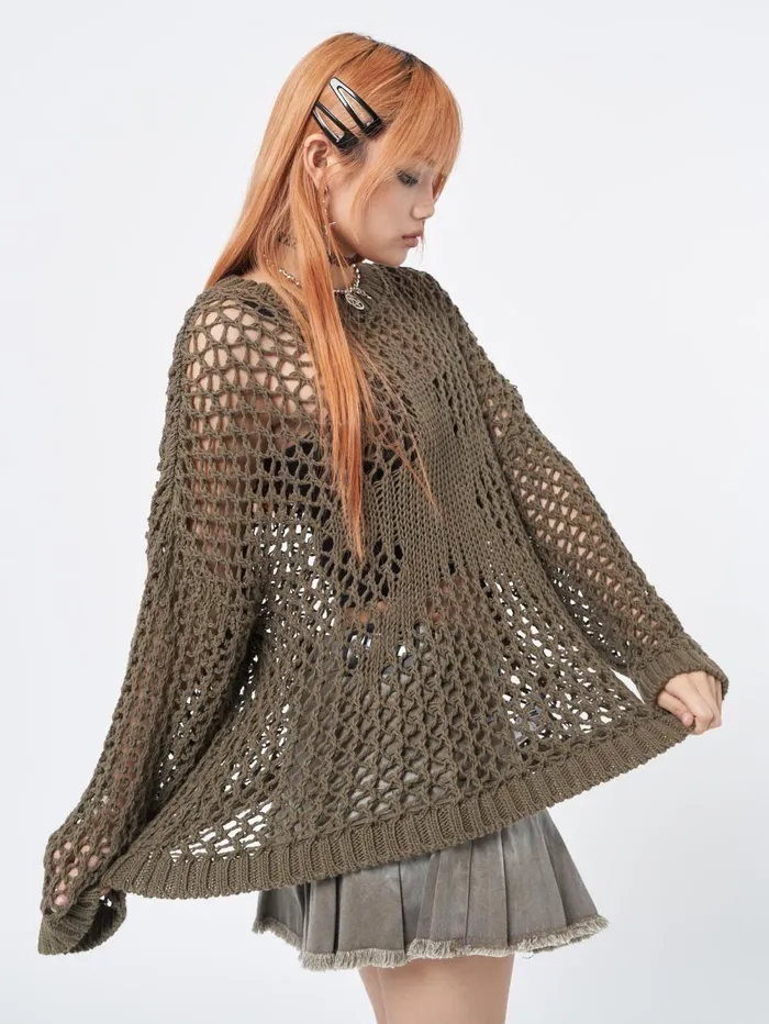 Women Minga London Knitwear Superstar Open Knit Jumper