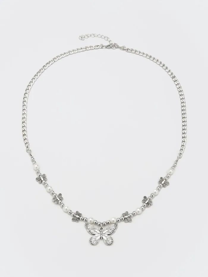 Women Minga London Shop All Mythical Butterfly Pearl Necklace