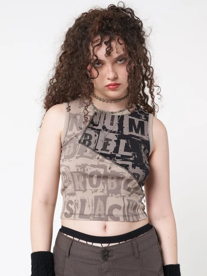 Women Minga London Tops and TShirts Unreal Patchwork Vest Top