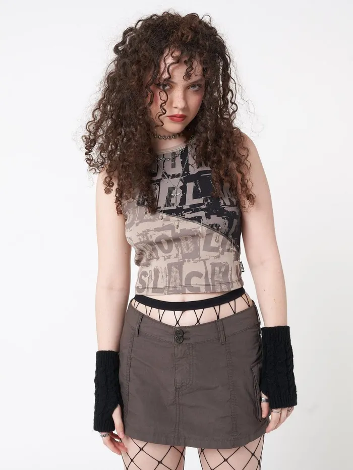 Women Minga London Tops and TShirts Unreal Patchwork Vest Top