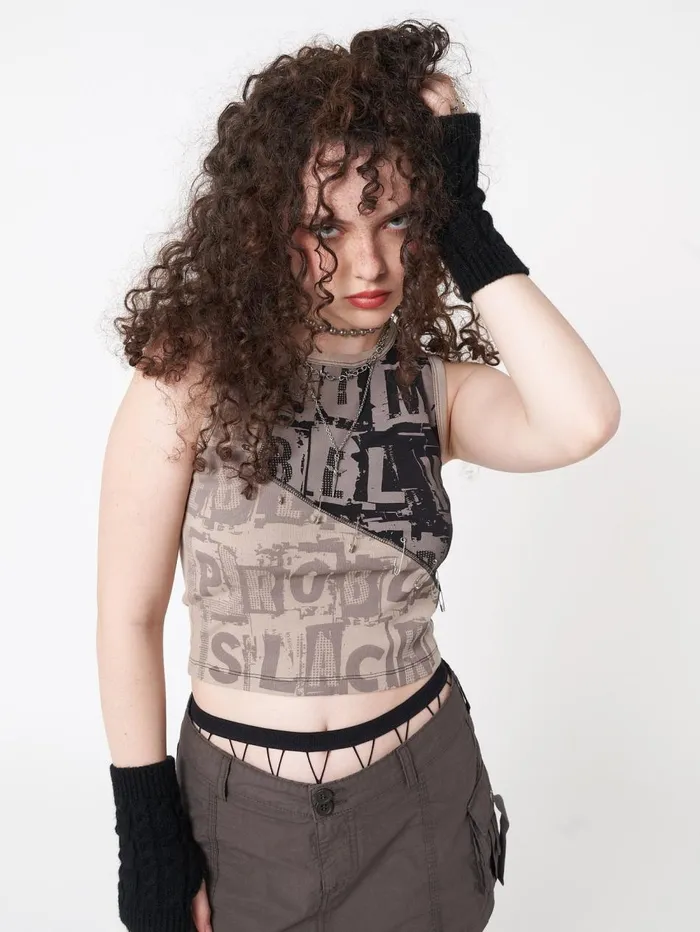Women Minga London Tops and TShirts Unreal Patchwork Vest Top