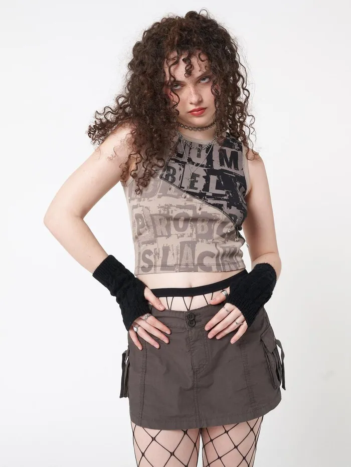 Women Minga London Tops and TShirts Unreal Patchwork Vest Top