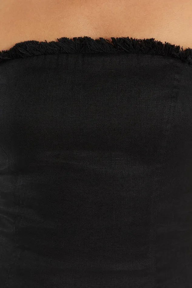 Women Mini Dresses DISSH ZAHARA BLACK FRINGED MINI DRESS