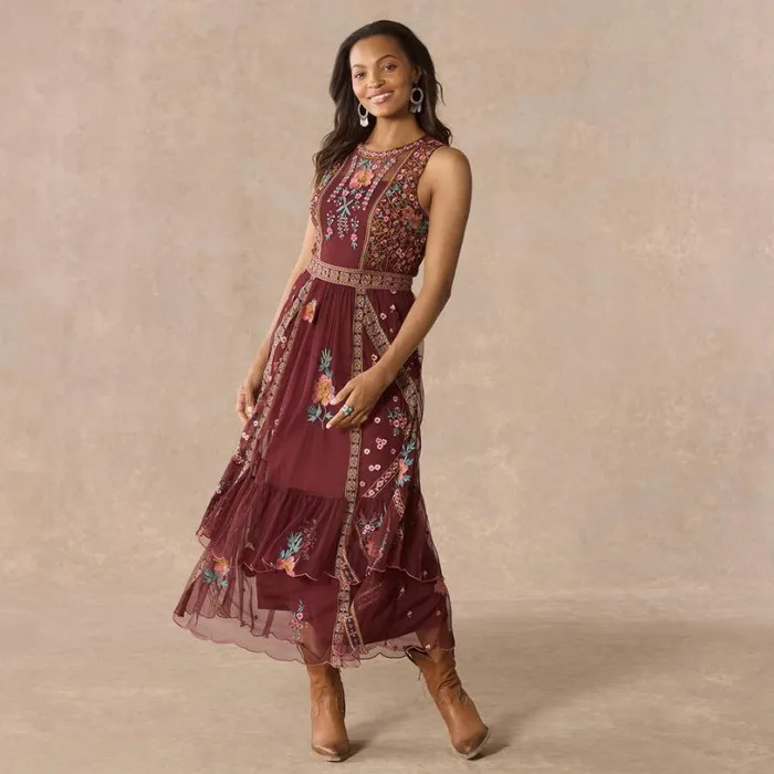 Women Miraflores Mesh Dress Brandy Sundance Catalog Dresses and Jumpsuits Women Miraflores Mesh Dress Brandy Sundance Catalog Dresses and Jumpsuits