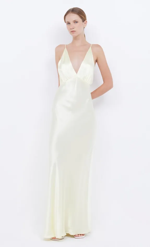 Women MOON DANCE V MAXI DRESS 8211 ICE YELLOW Bec Bridge Bridesmaid Dresses