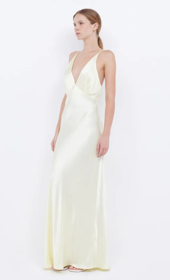 Women MOON DANCE V MAXI DRESS 8211 ICE YELLOW Bec Bridge Bridesmaid Dresses