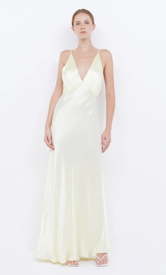 Women MOON DANCE V MAXI DRESS 8211 ICE YELLOW Bec Bridge Bridesmaid Dresses