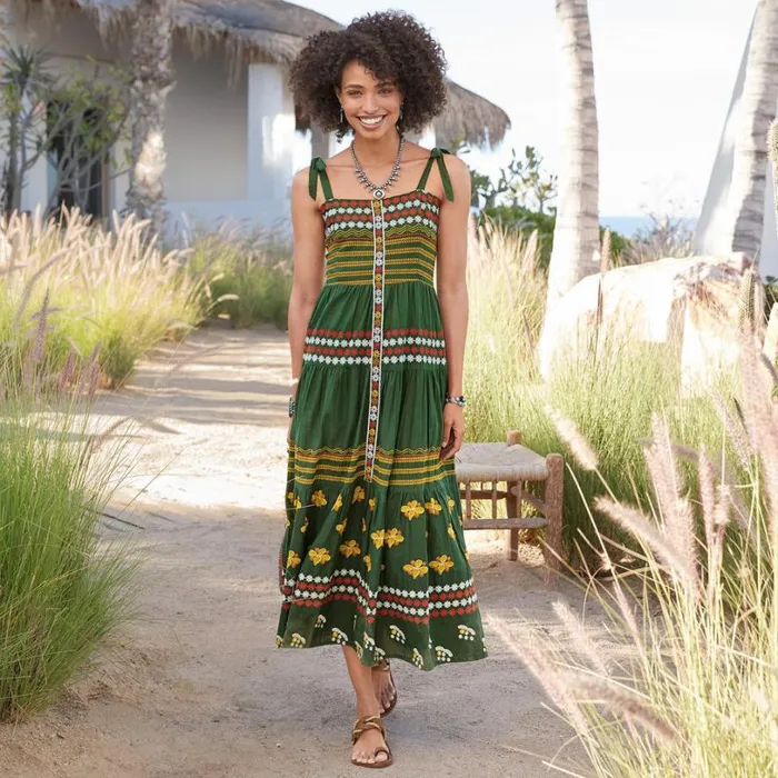 Women Noelani Dress Forest Green Sundance Catalog Dresses and Jumpsuits