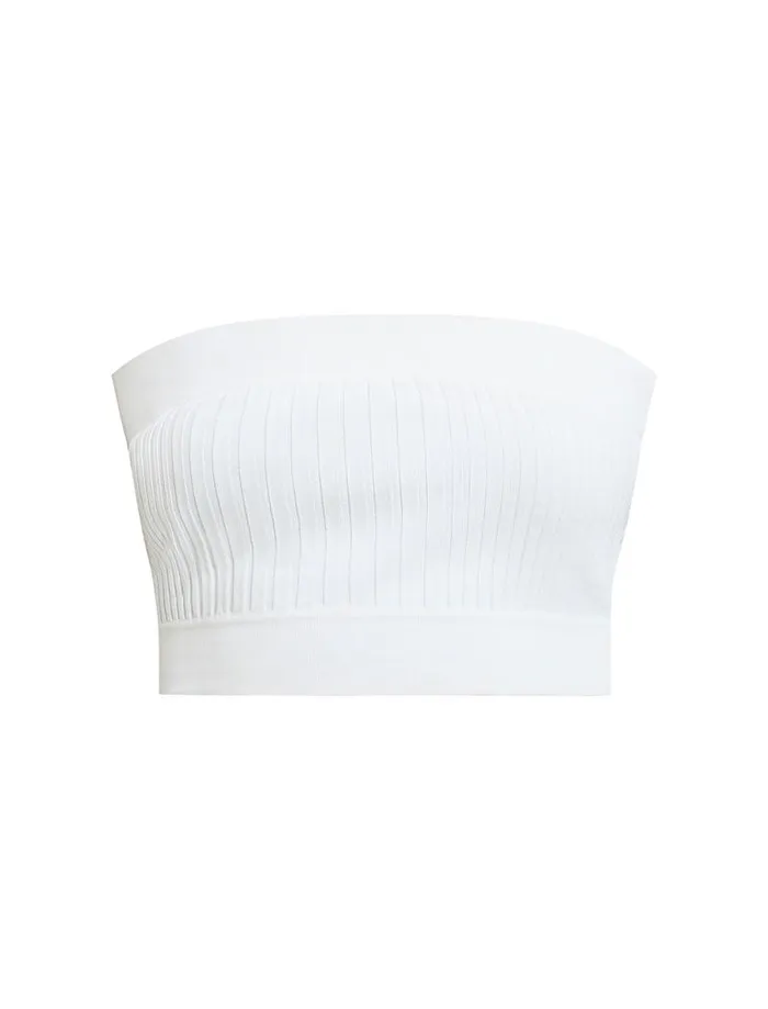 Women Nova Strapless Knit Crop Top Gardenia BCBG Tops