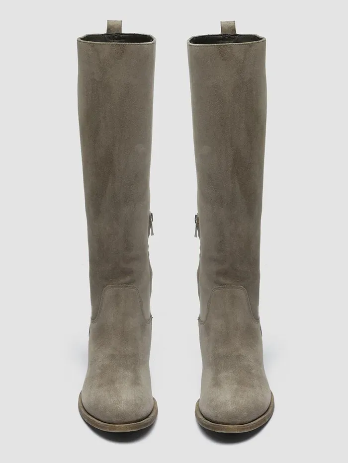 Women Officine Creative Footwear DENNER 116 Gray Suede Zip Boots Women Officine Creative Footwear DENNER 116 Gray Suede Zip Boots