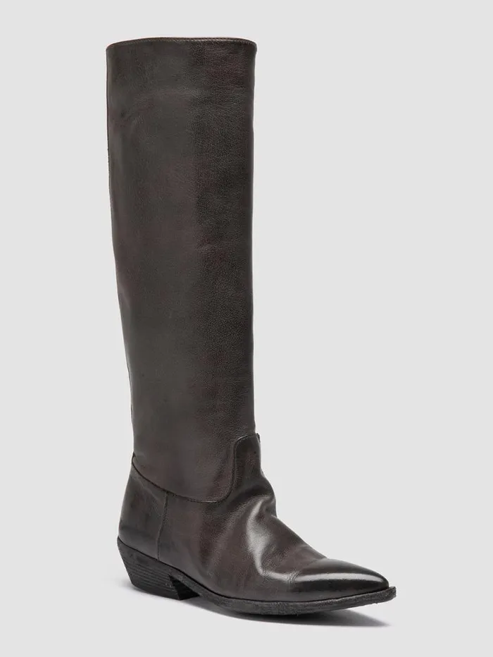 Women Officine Creative Footwear NOELIE DD 104 Gray Leather Pull On Boots Women Officine Creative Footwear NOELIE DD 104 Gray Leather Pull On Boots
