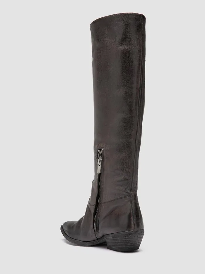 Women Officine Creative Footwear NOELIE DD 104 Gray Leather Pull On Boots Women Officine Creative Footwear NOELIE DD 104 Gray Leather Pull On Boots