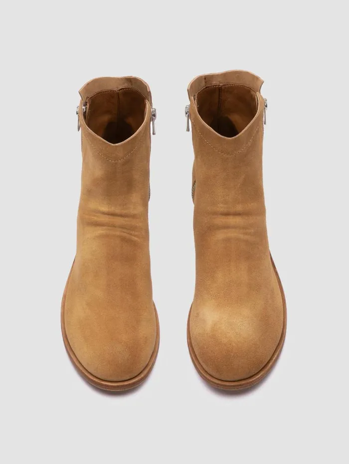 Women Officine Creative Footwear SHANTEL 004 Beige Suede Zipped Boots