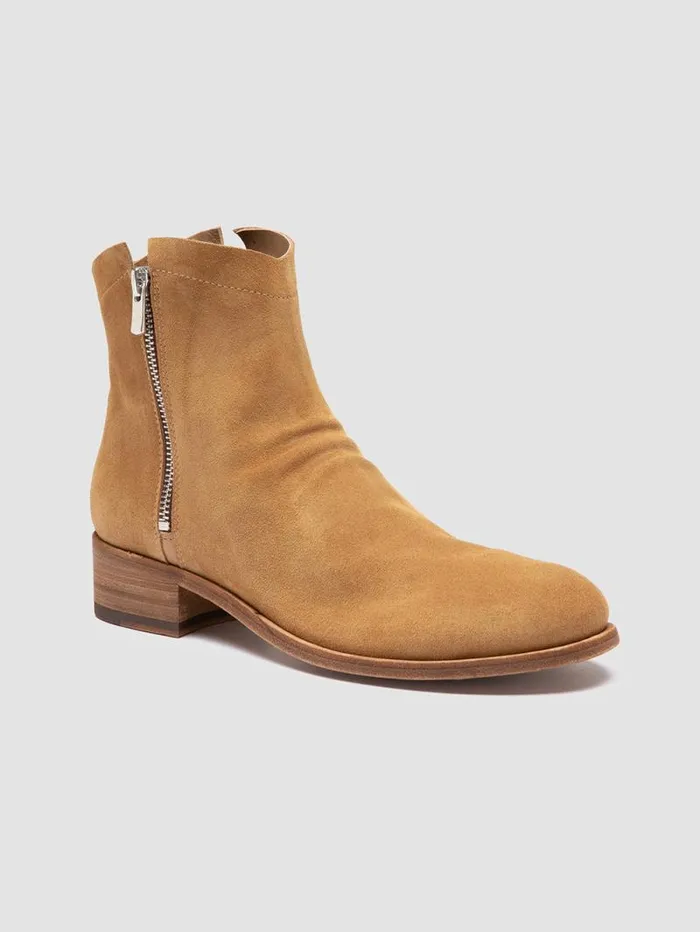 Women Officine Creative Footwear SHANTEL 004 Beige Suede Zipped Boots