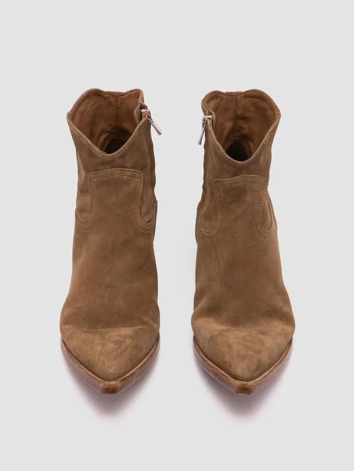 Women Officine Creative Footwear WANDA DD 103 Light Brown Suede Zip Boots Women Officine Creative Footwear WANDA DD 103 Light Brown Suede Zip Boots