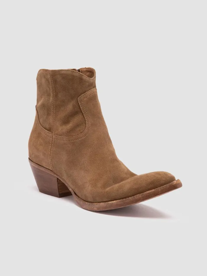 Women Officine Creative Footwear WANDA DD 103 Light Brown Suede Zip Boots Women Officine Creative Footwear WANDA DD 103 Light Brown Suede Zip Boots