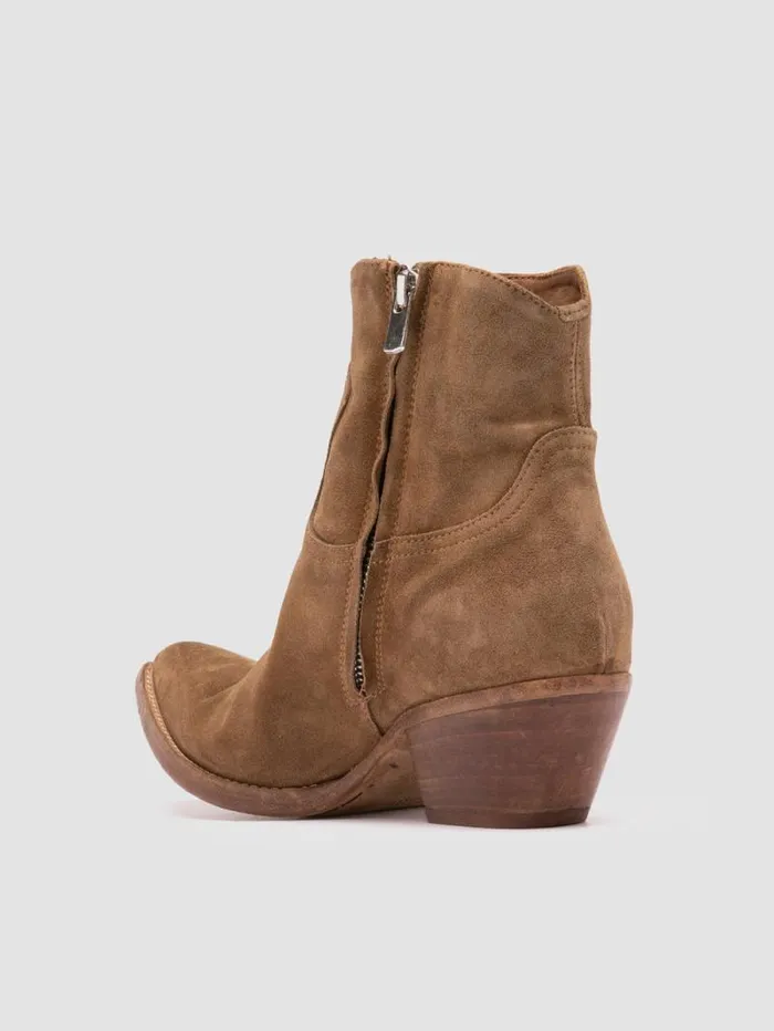 Women Officine Creative Footwear WANDA DD 103 Light Brown Suede Zip Boots Women Officine Creative Footwear WANDA DD 103 Light Brown Suede Zip Boots