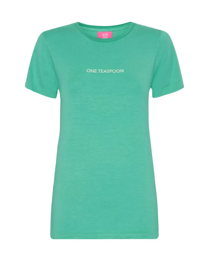 Women ONE TEASPOON FITTED LOGO TEE GREEN One Teaspoon Tees and Tanks Women ONE TEASPOON FITTED LOGO TEE GREEN One Teaspoon Tees and Tanks