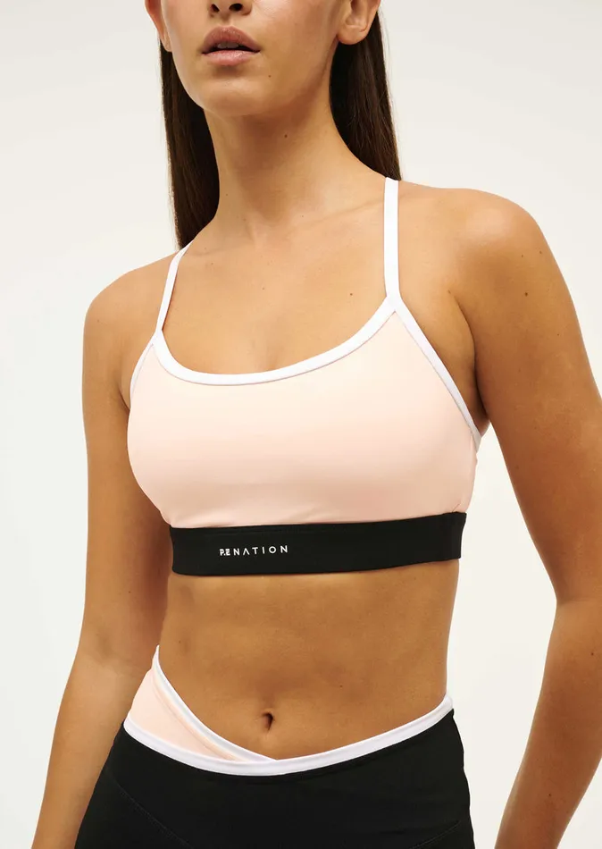 Women PE Nation SIGNATURE SPORTS BRA IN BLUSH SportsBras