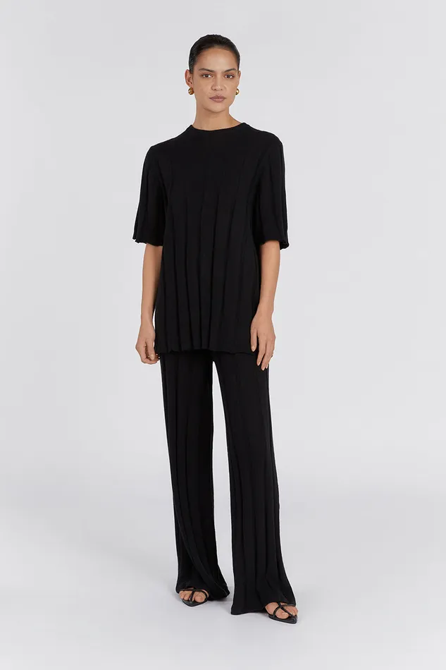 Women Pants DISSH EMERY BLACK WIDE LEG PANT