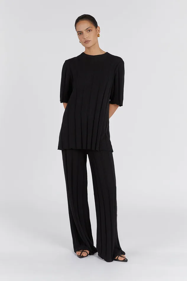 Women Pants DISSH EMERY BLACK WIDE LEG PANT