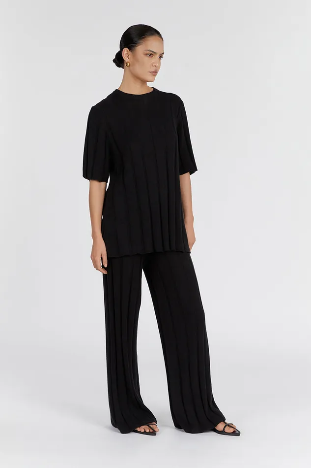 Women Pants DISSH EMERY BLACK WIDE LEG PANT