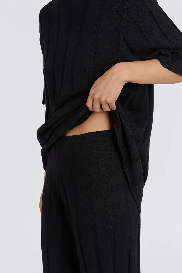 Women Pants DISSH EMERY BLACK WIDE LEG PANT