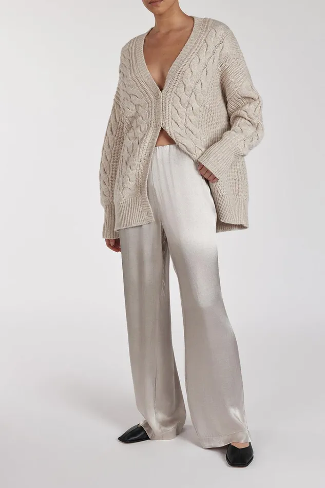 Women Pants DISSH EVE CHALK SATIN PANT