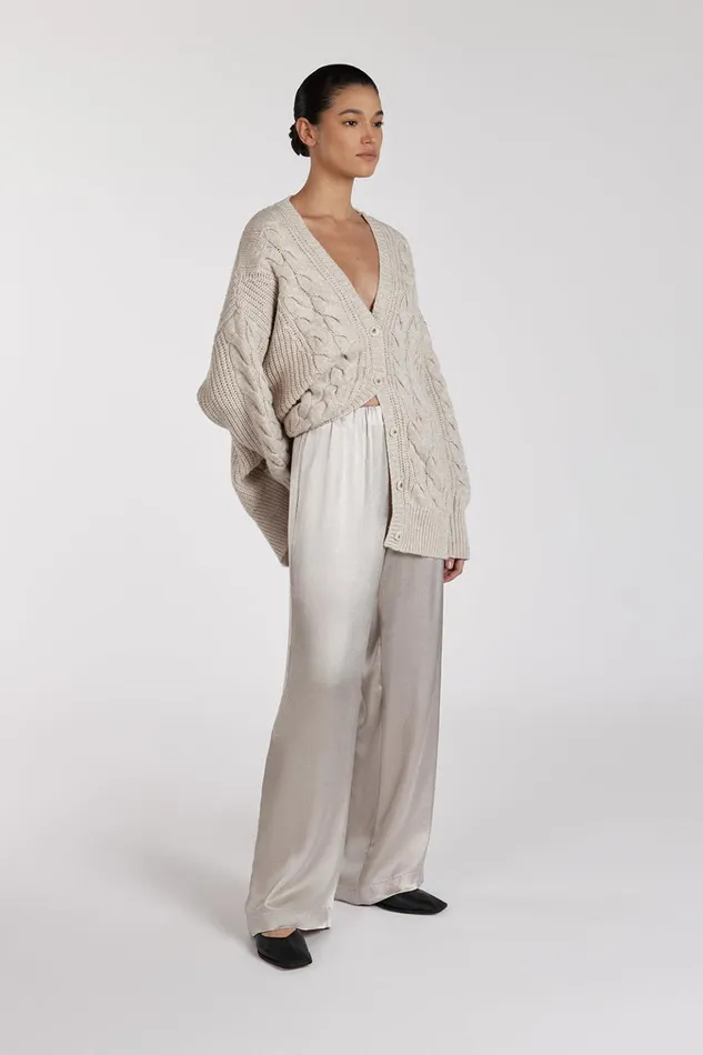 Women Pants DISSH EVE CHALK SATIN PANT