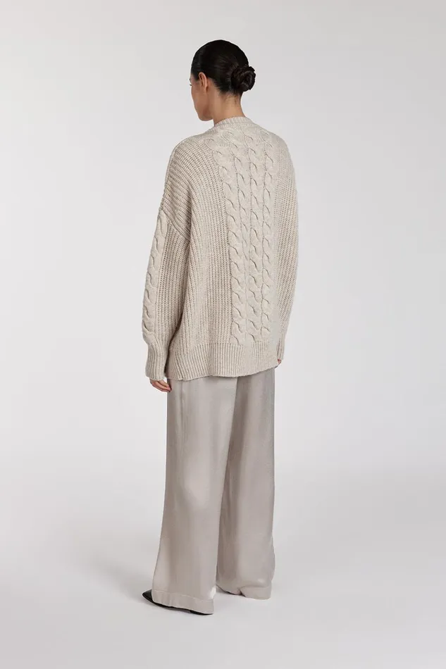 Women Pants DISSH EVE CHALK SATIN PANT