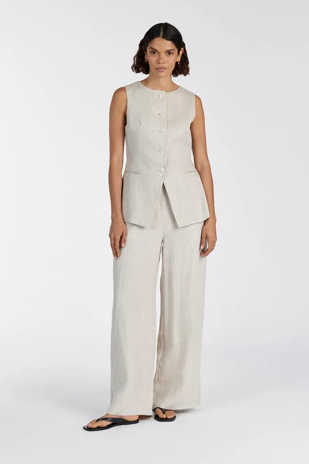Women Pants DISSH GINA NATURAL LINEN WAIST PANT