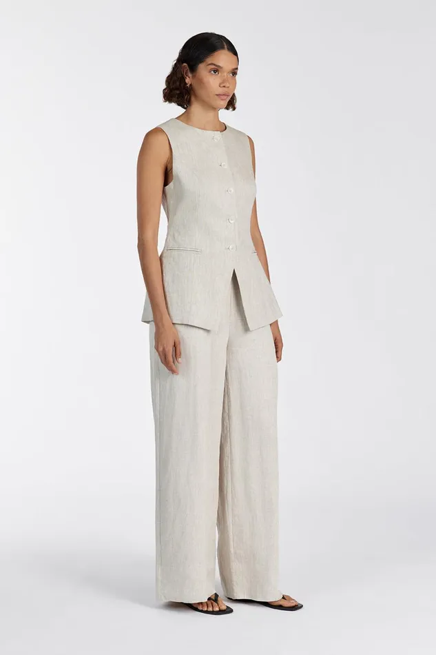 Women Pants DISSH GINA NATURAL LINEN WAIST PANT