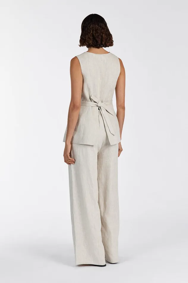 Women Pants DISSH GINA NATURAL LINEN WAIST PANT