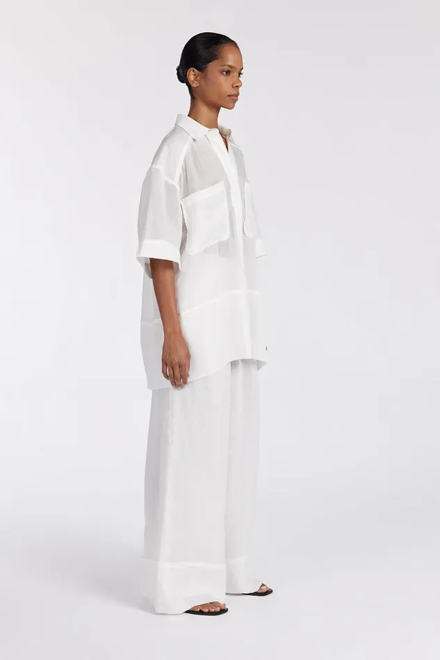 Women Pants DISSH KAI WHITE RAMIE RESORT PANT