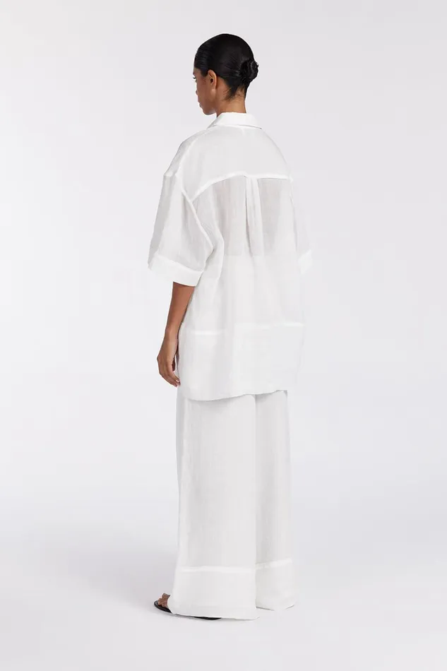 Women Pants DISSH KAI WHITE RAMIE RESORT PANT