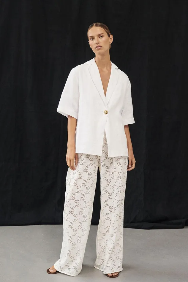 Women Pants DISSH LOULA WHITE LACE PANT