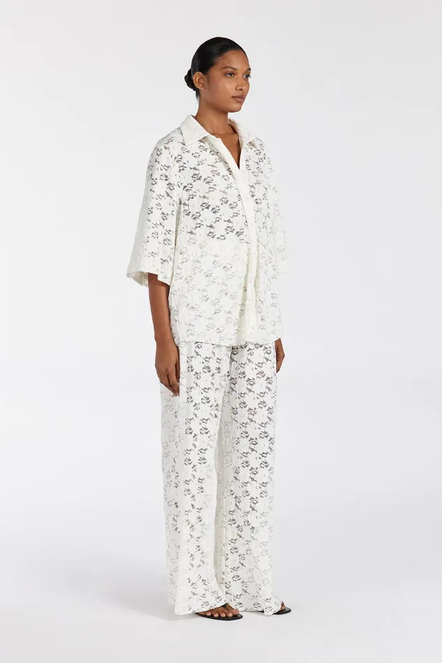 Women Pants DISSH LOULA WHITE LACE PANT