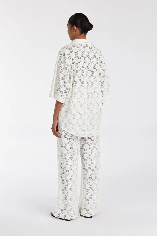 Women Pants DISSH LOULA WHITE LACE PANT