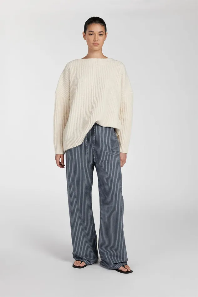 Women Pants DISSH MASON SLATE STRIPE DRAWSTRING PANT
