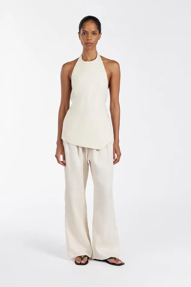 Women Pants DISSH NALA CREAM ELASTIC WAIST PANT