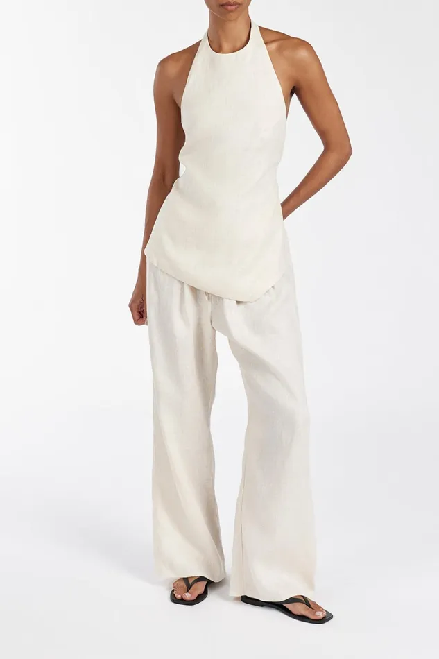 Women Pants DISSH NALA CREAM ELASTIC WAIST PANT