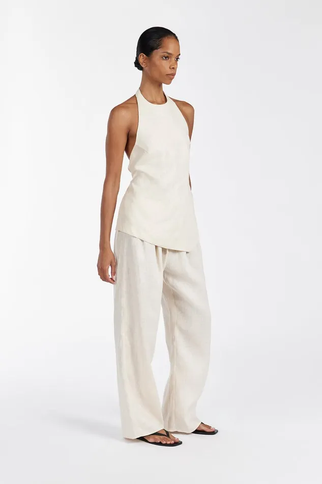 Women Pants DISSH NALA CREAM ELASTIC WAIST PANT