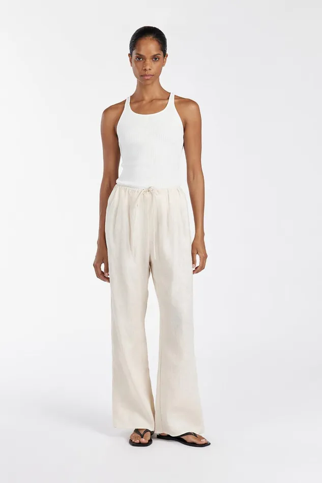 Women Pants DISSH NALA CREAM ELASTIC WAIST PANT
