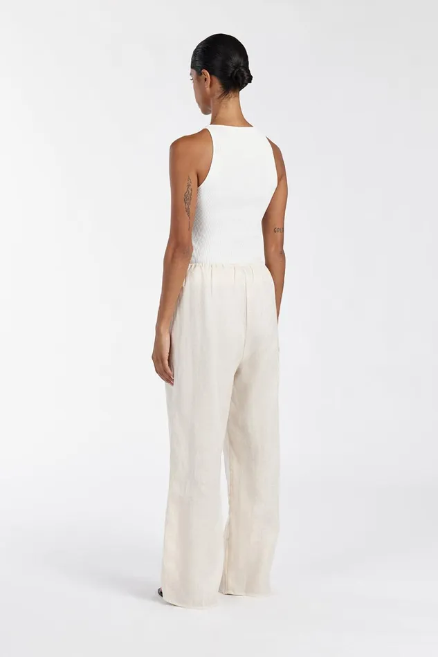 Women Pants DISSH NALA CREAM ELASTIC WAIST PANT