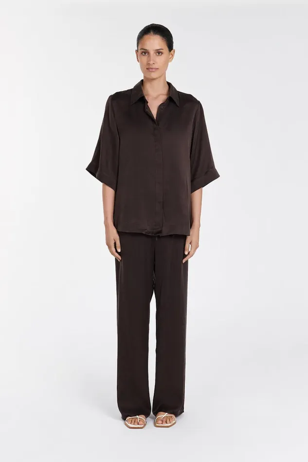 Women Pants DISSH PERCY BITTER CHOC SILK PANT