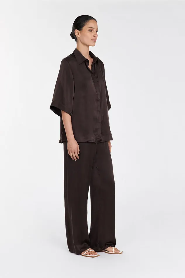 Women Pants DISSH PERCY BITTER CHOC SILK PANT
